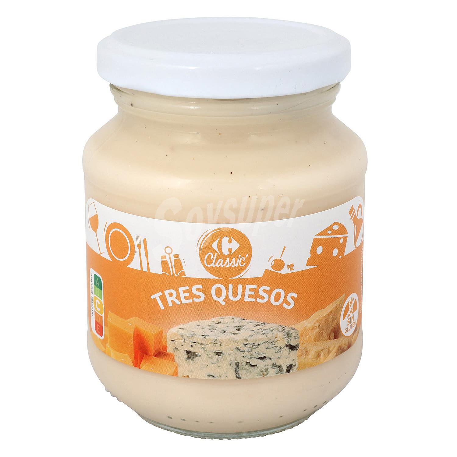 Salsa tres quesos Carrefour sin gluten