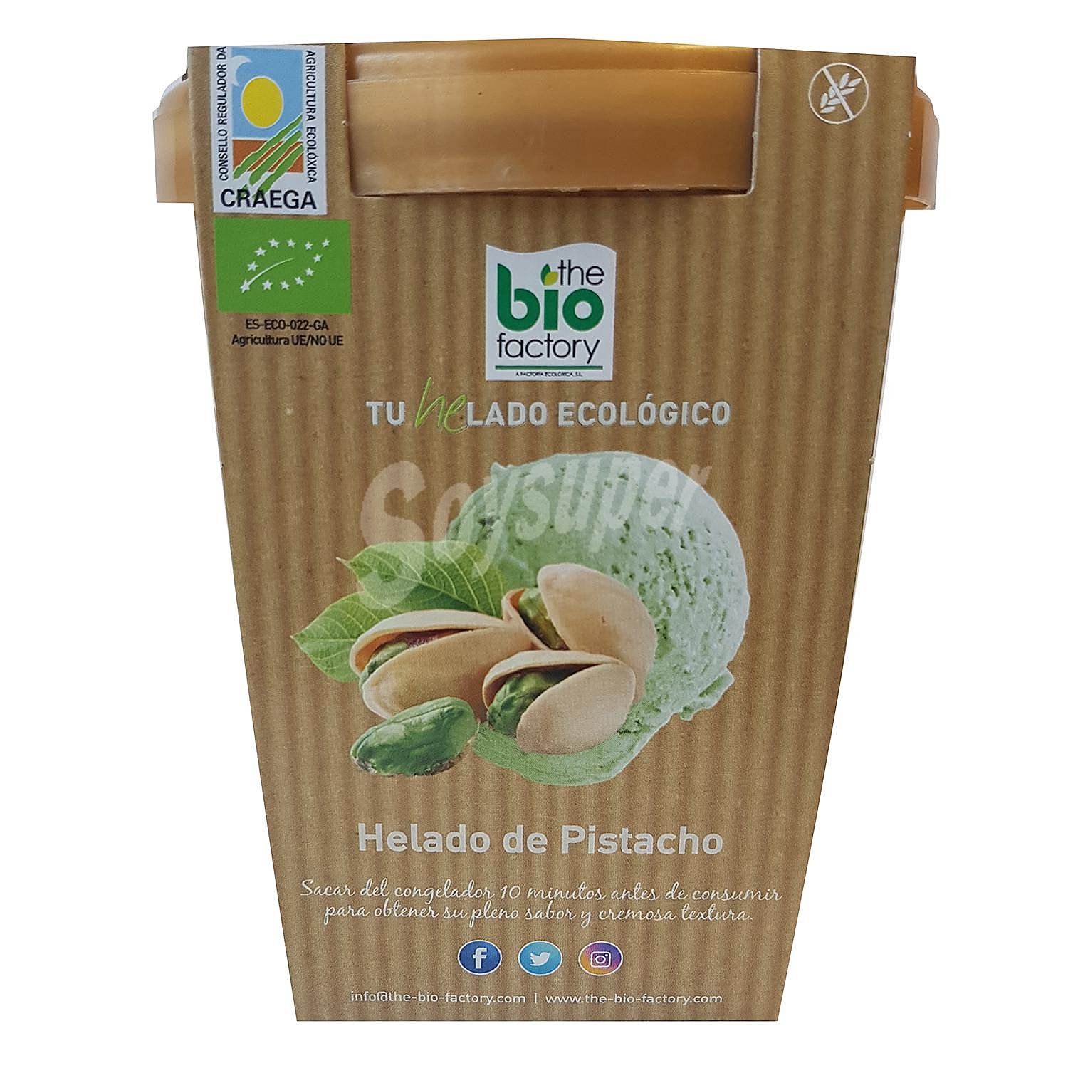 Helado de pistacho ecológico The sin gluten