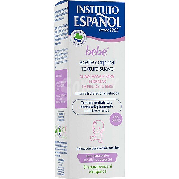 Aceite corporal para masaje sensorial, apto para pieles sensibles y atópicas