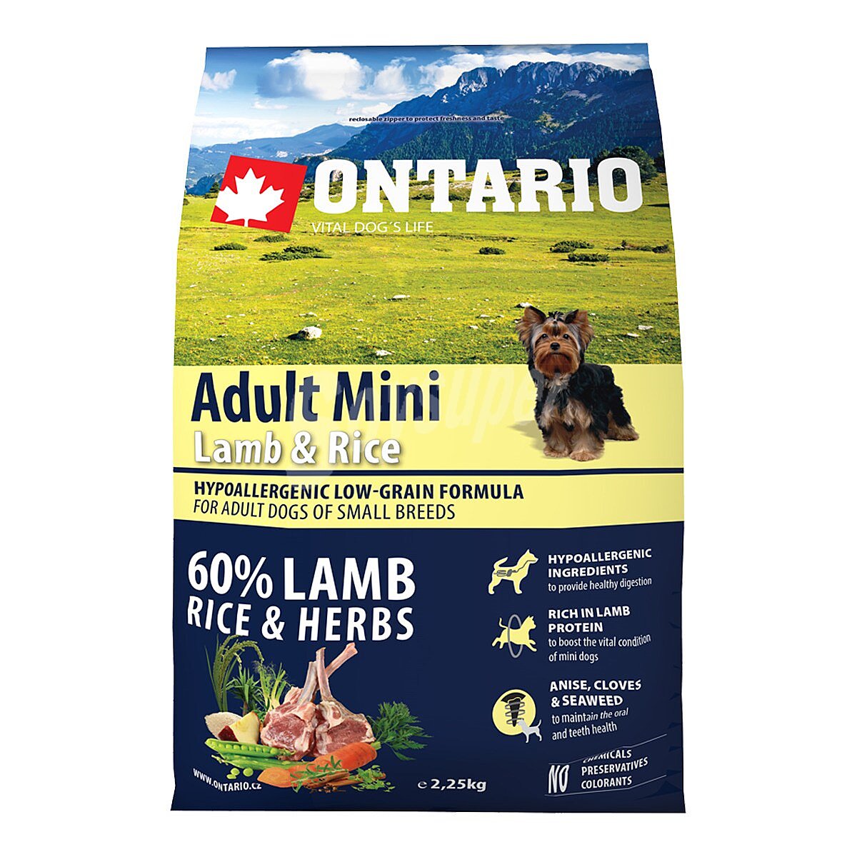 Ontario mini adult pienso especial para perros adultos de raza mini con cordero y arroz