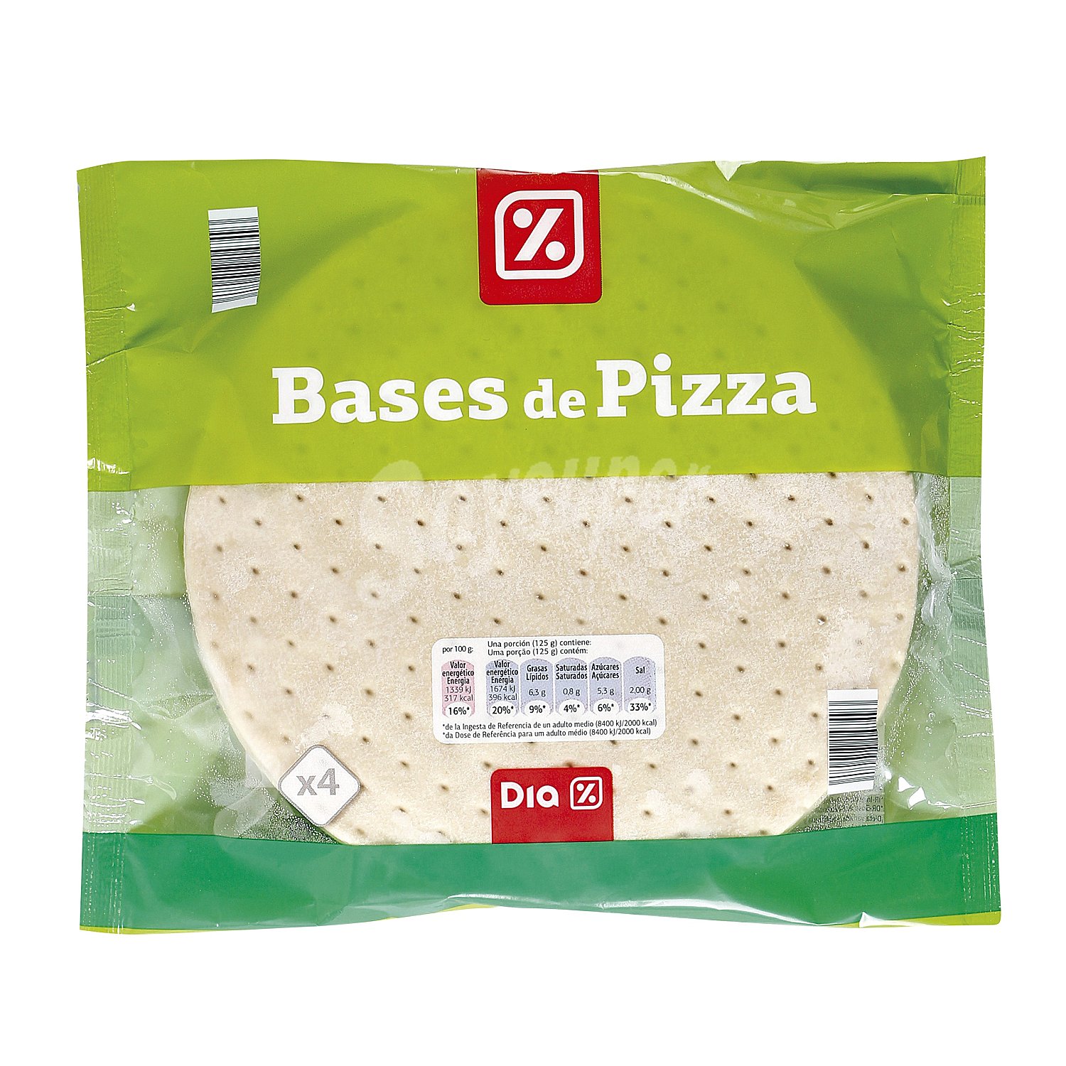 Bases de pizza bolsa