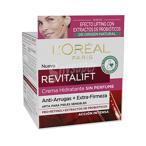 L´oréal paris Crema de dia hidratante y anti-arrugas acción intensa, apta para pieles sensibles l´oréal paris Revitalift