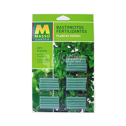 Caja con 20 bastoncillos fertilizantes para plantas verdes massón garden