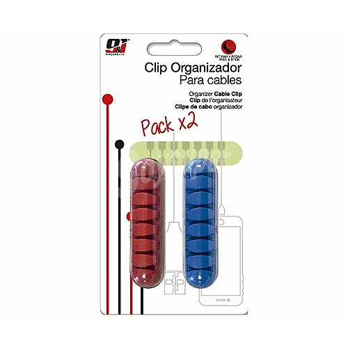 Organizadores de cable, 7 clips 1,4cm con autoadhesivo, nine&one