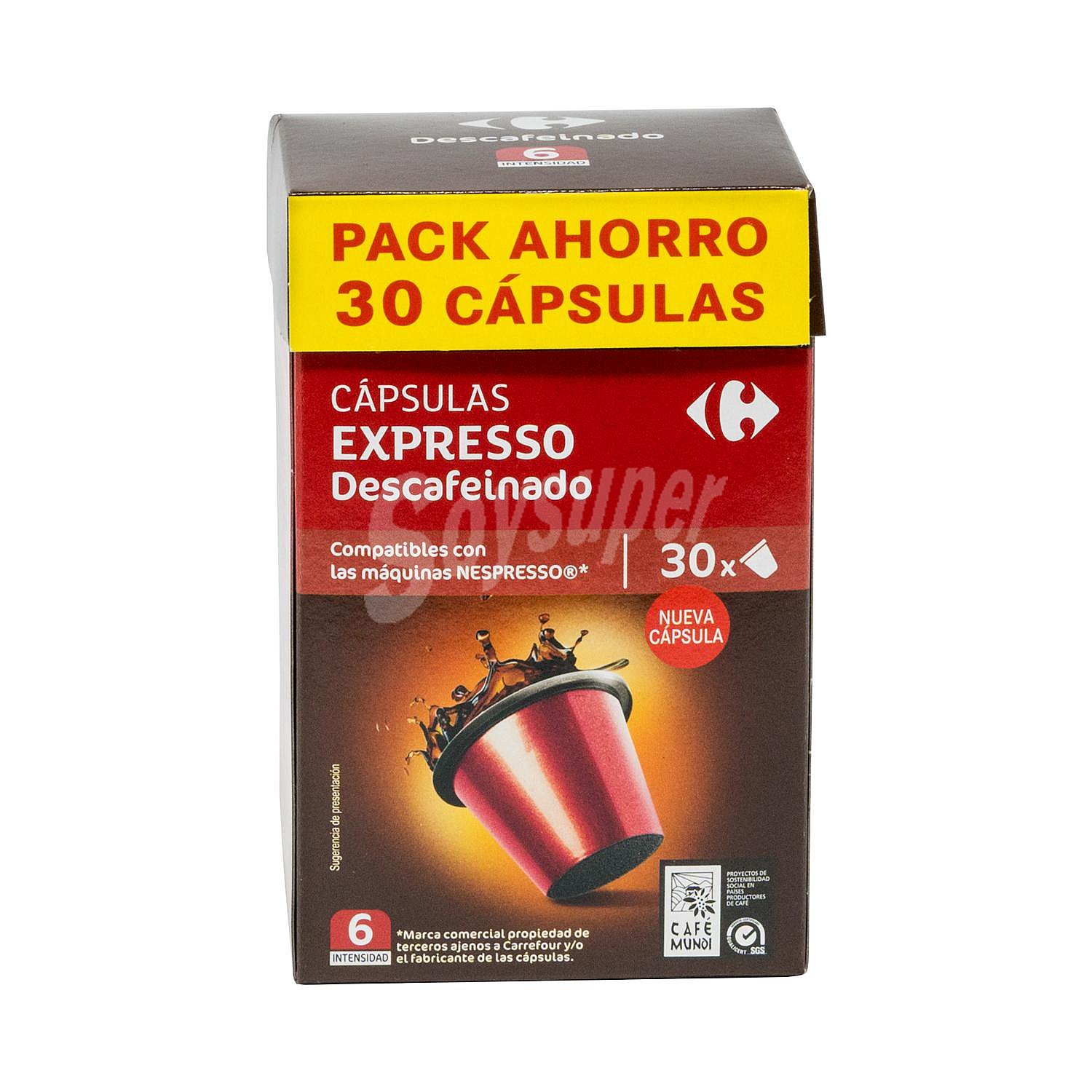 Café descafeinado en cápsulas Carrefour compatible con