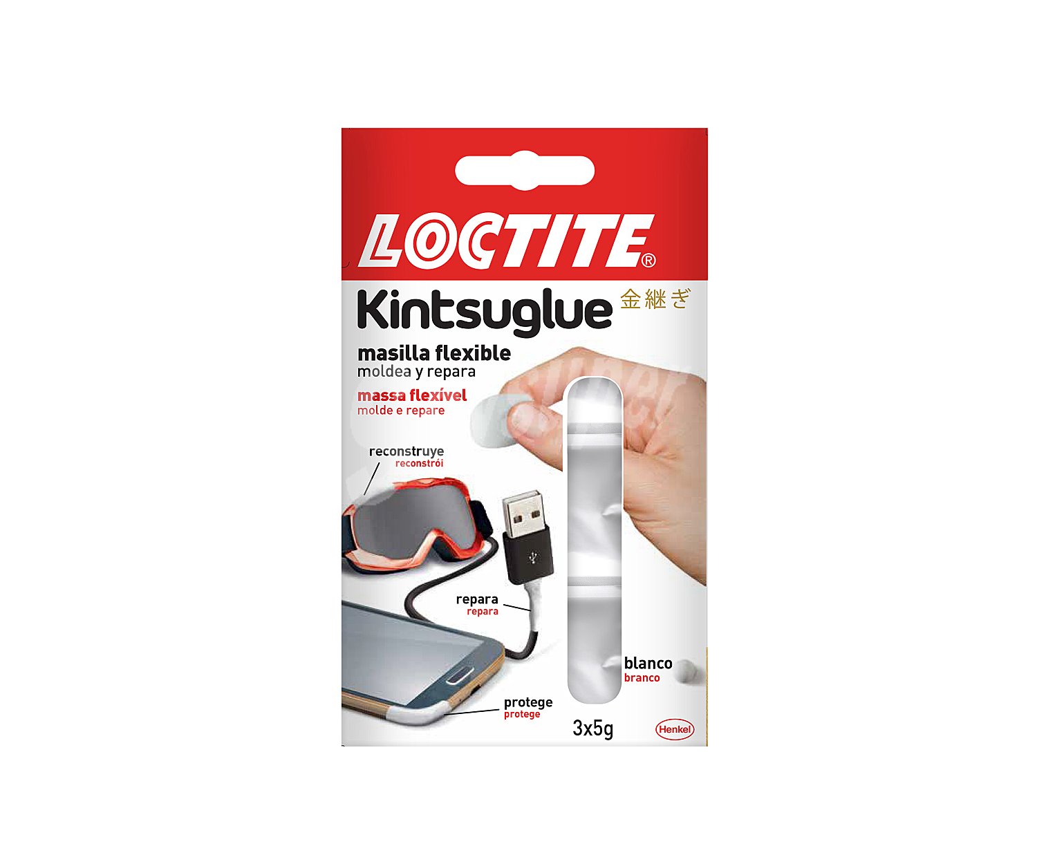 Masilla flexible blanco 3x5gr, LOCTITE.