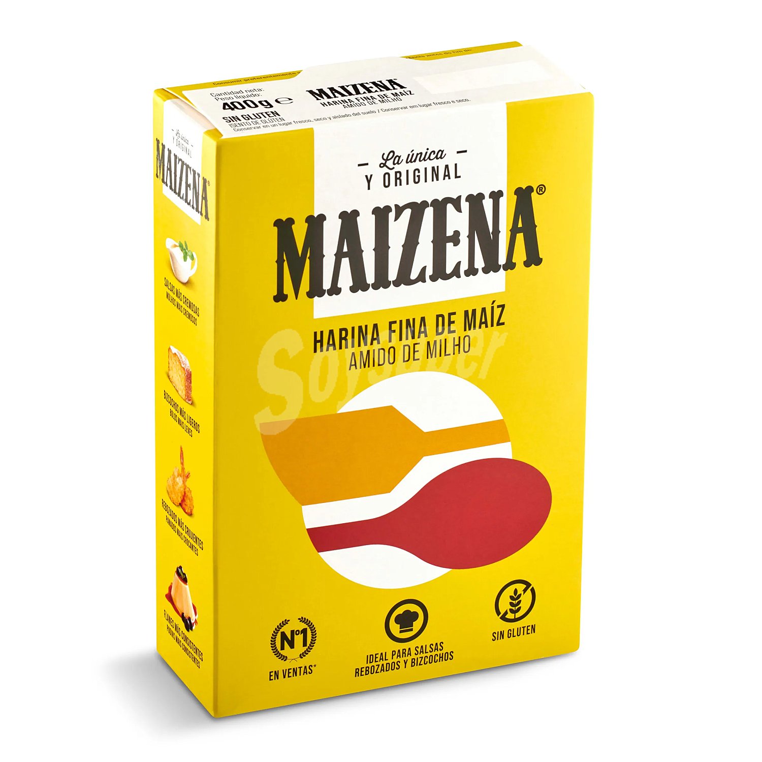 Harina de maíz fina Maizena sin gluten