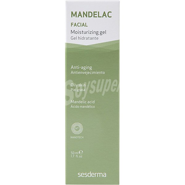 Mandelac gel hidratante Antienvejecimiento para piel grasa con tendencia acneica para piel sensible