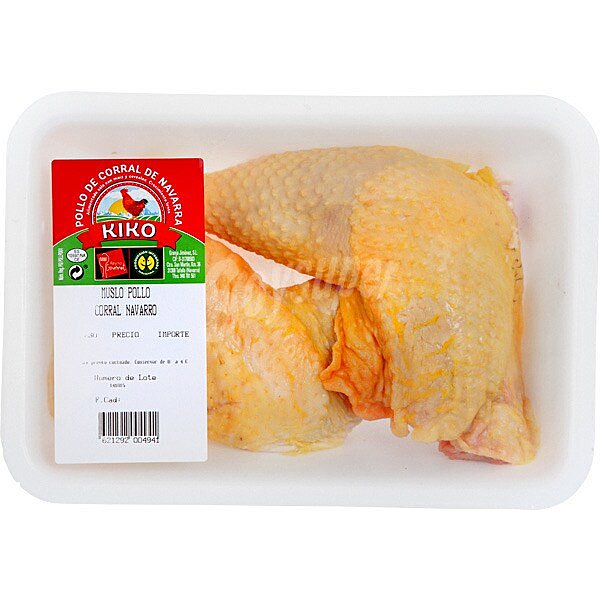 Pollo de corral navarro muslos peso aproximado bandeja 500 g