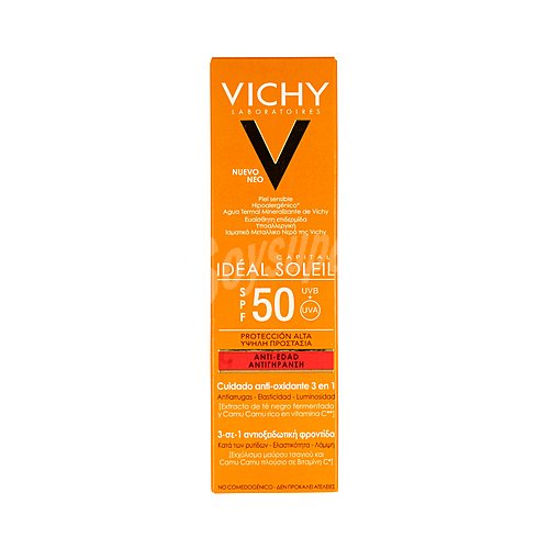 Vichy Crema solar con acción antiedad y factor de protección 50 (muy alto) vichy