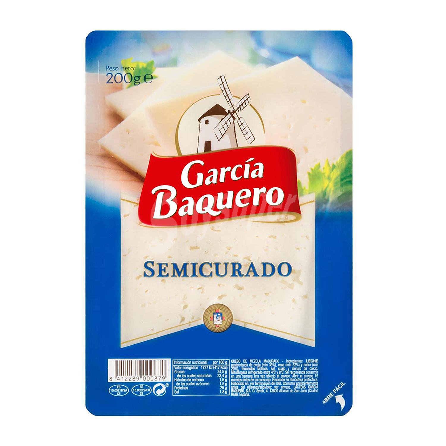 Queso semicurado en lonchas