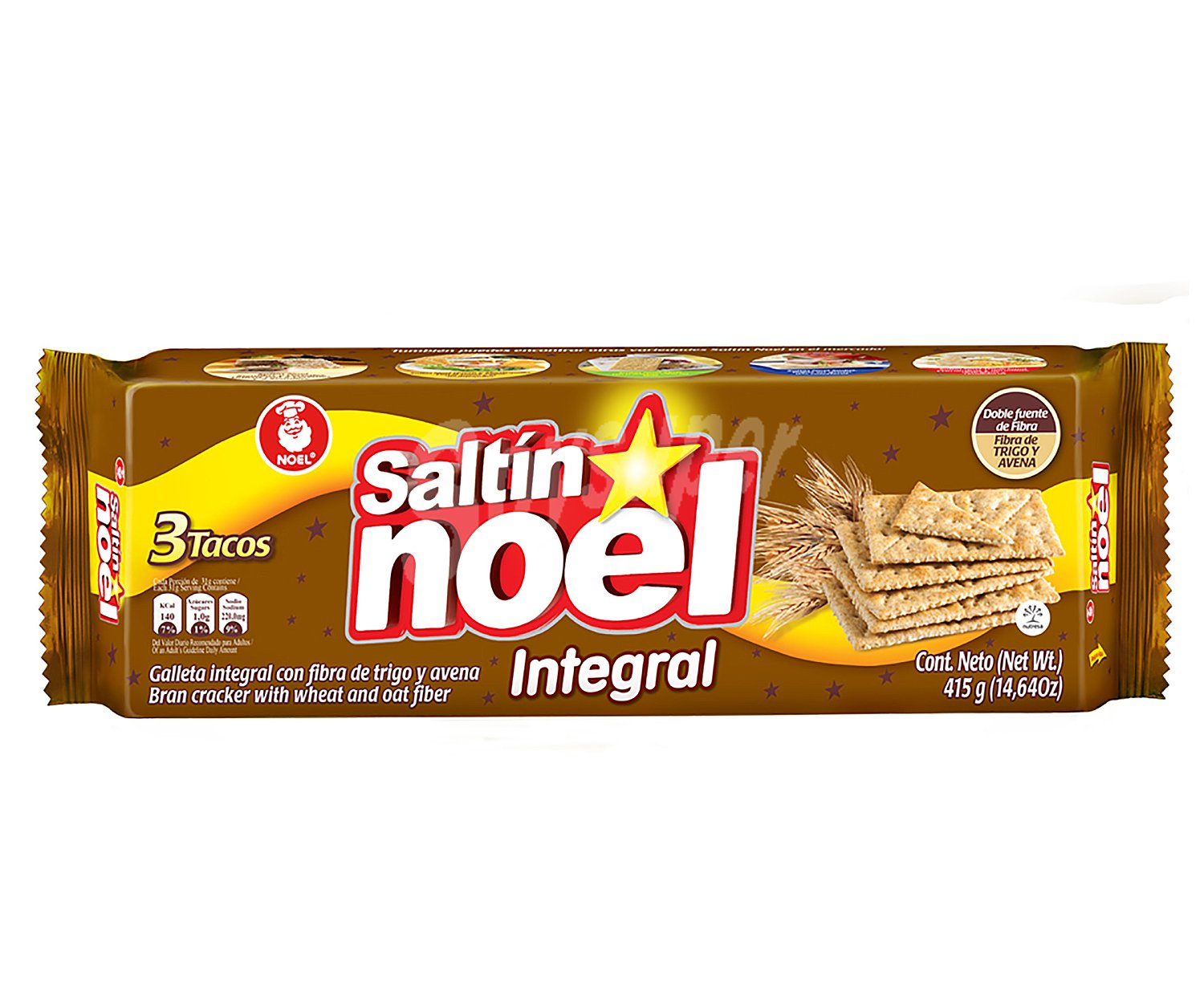 Galletas integrales con fibra de trigo y avena saltín