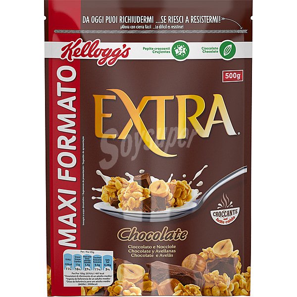 Cereales de desayuno con chocolate y avellanas