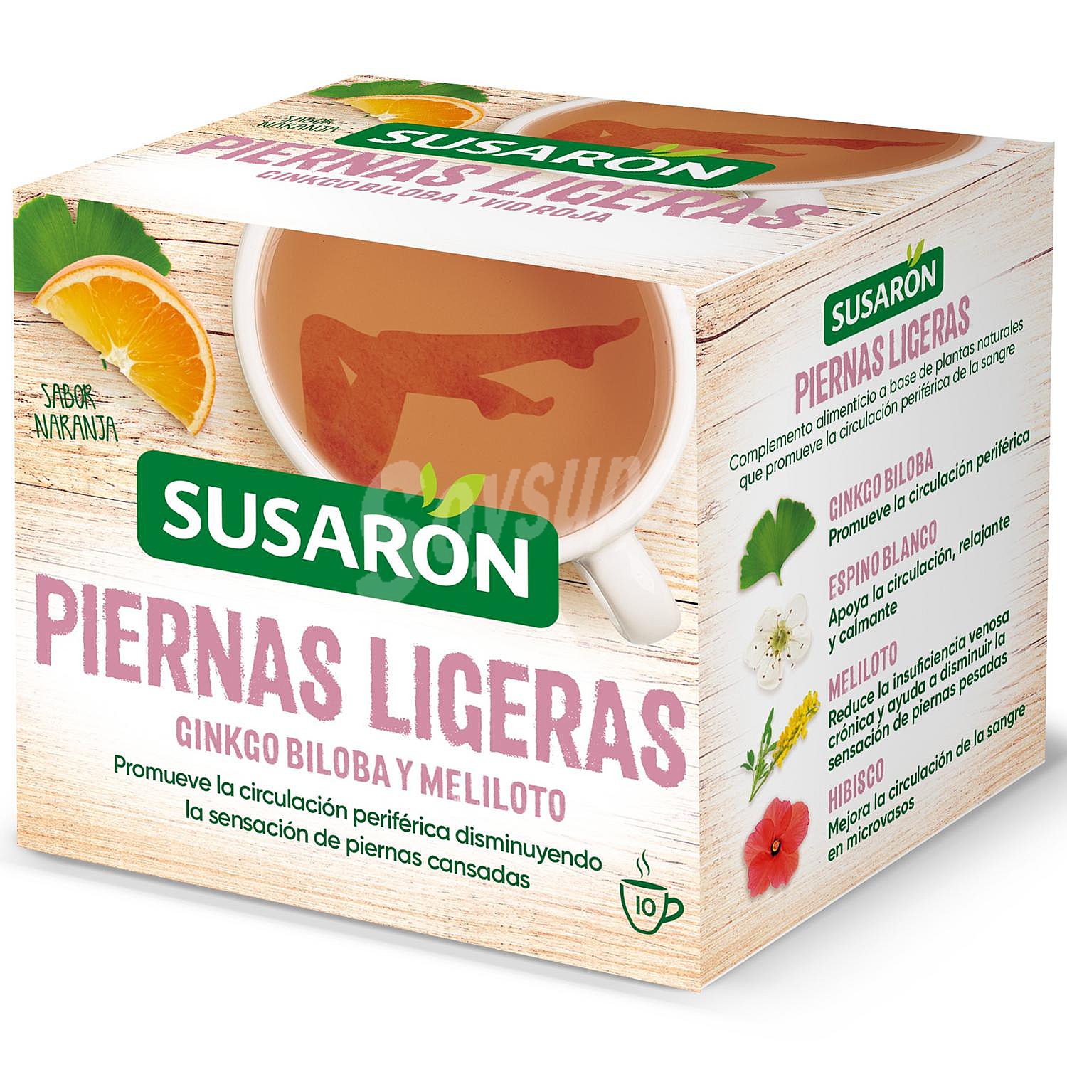 Infusión sabor naranja en bolsitas Piernas Ligeras Susarón