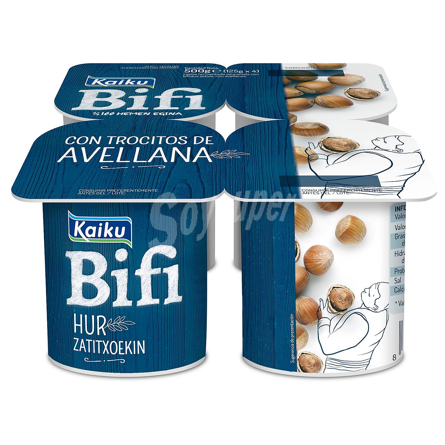 Yogur bifidus con avellanas 0%