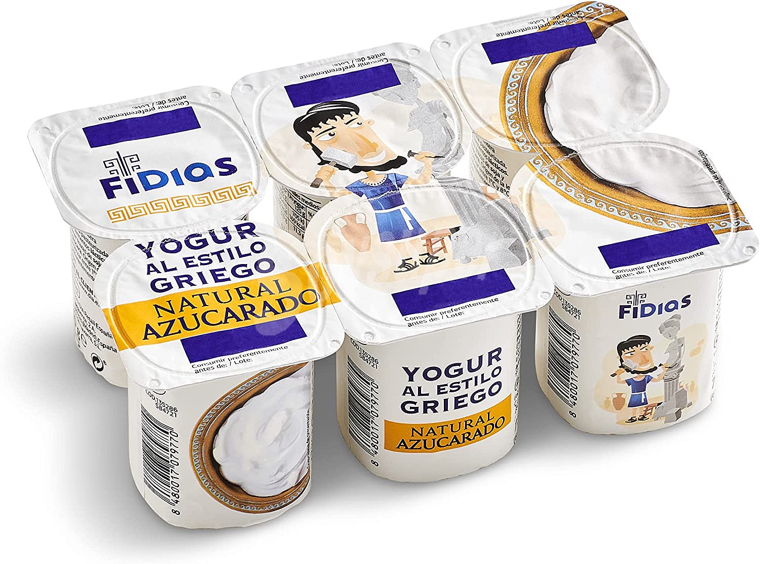 Yogur griego natural azucarado Fidias