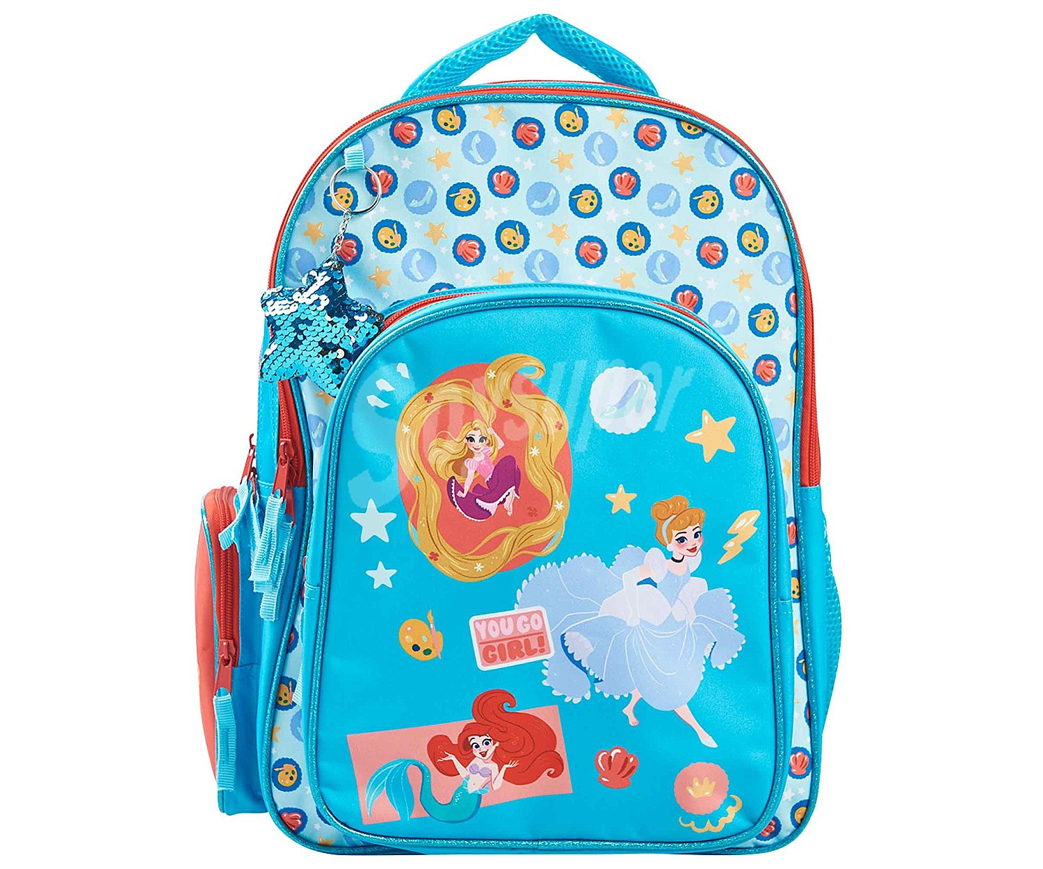 Mochila infantil de 3 compartimentos color azull,