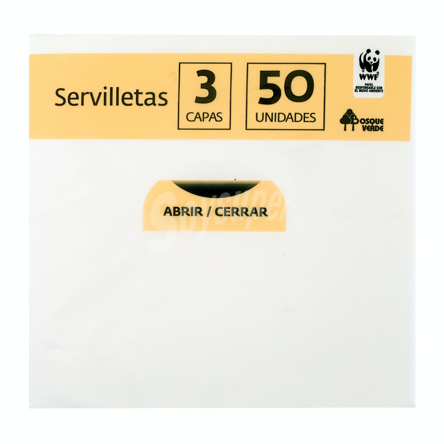 Servilleta papel 3 capas 33x33 cm blanca