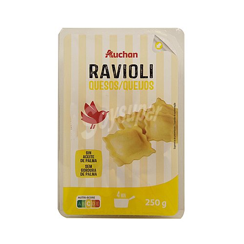 Producto alcampo Ravioli de pasta fresca al huevo rellenos de una mezcla de queos producto alcampo