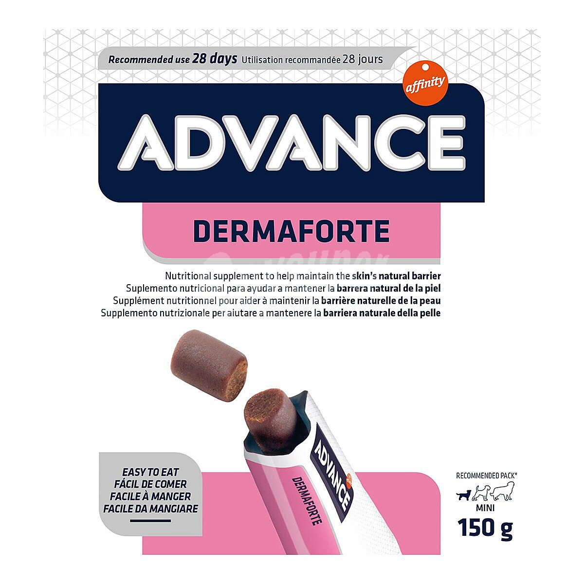 Advance Dermaforte suplemento nutricional para perros adultos minis caja