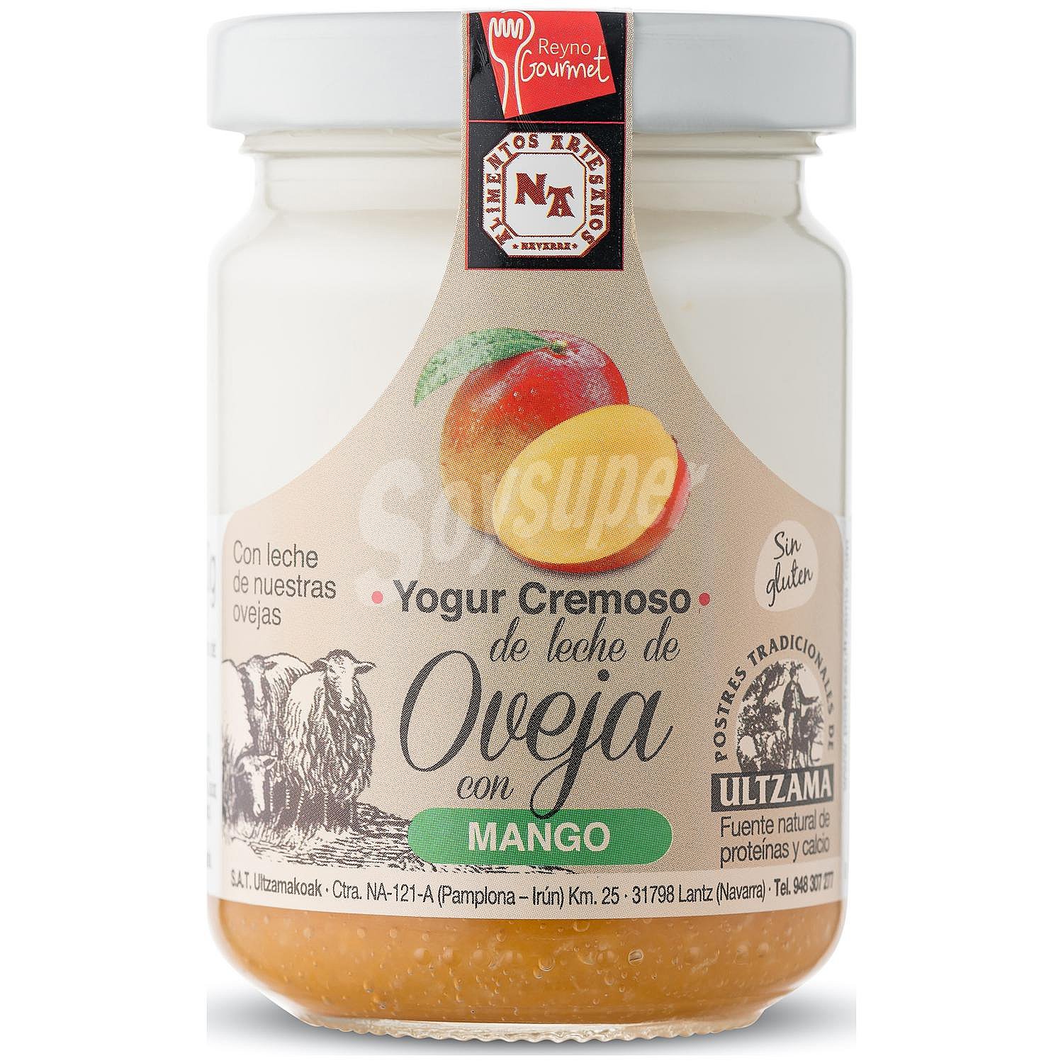 Yogur cremoso de leche de oveja con mango Ultzama sin gluten130