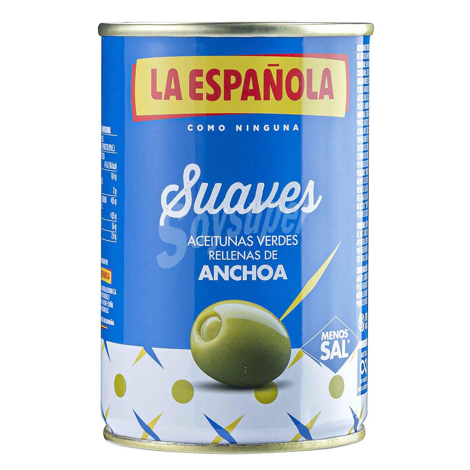 Aceitunas verdes rellenas de anchoa LA española Suaves