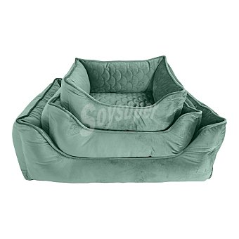 Cama para perros y gatos de terciopelo verde 61x45 cm