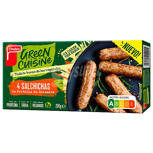 Findus Salchichas de proteína de guisante 0% carne findus Green cuisine