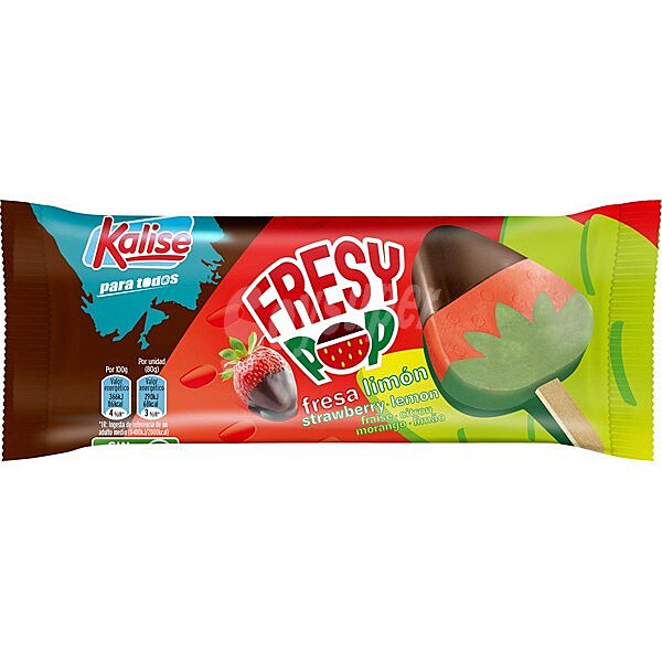 Fresy Pop helado de fresa y limón sin gluten