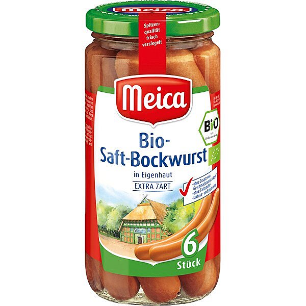 Salchicas ecológicas saft bockwurst 6 unidades frasco 180 g neto escurrido