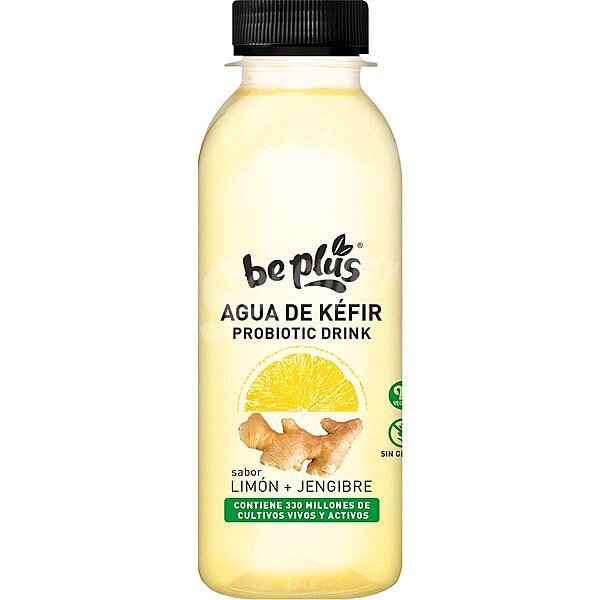 Agua de kéfir sabor limón + jengibre