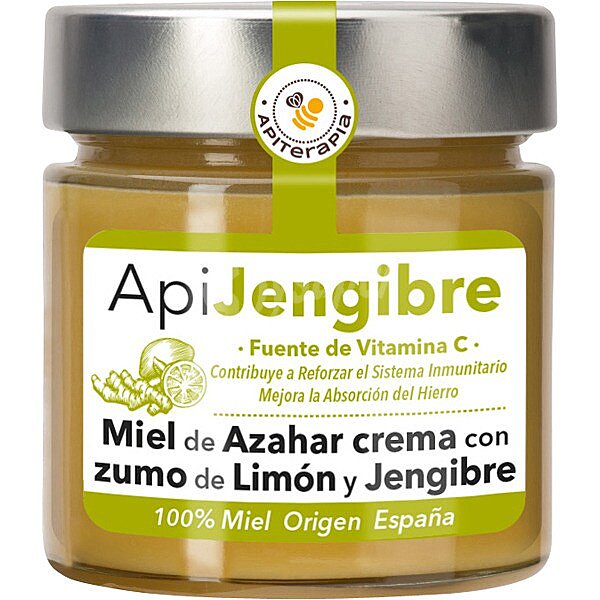 Miel de azahar en crema con zumo de limón y jengibre