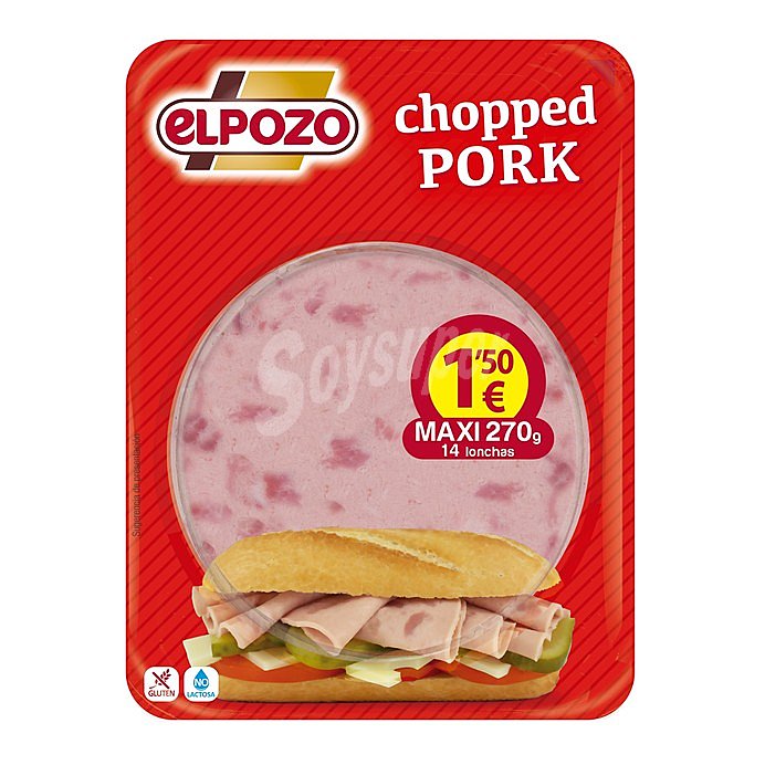 Chopped pork en lonchas sin gluten sin lactosa