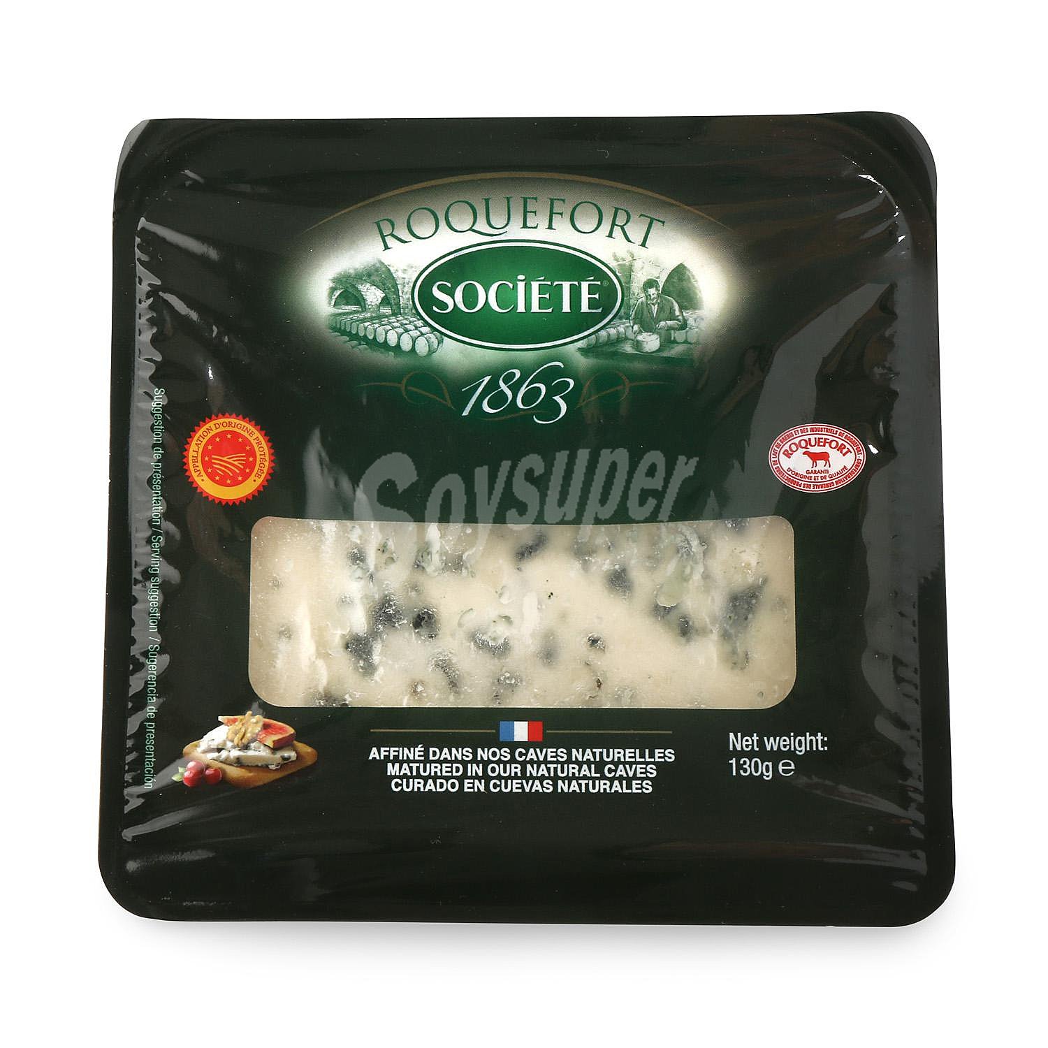 Queso azul roquefort cuña