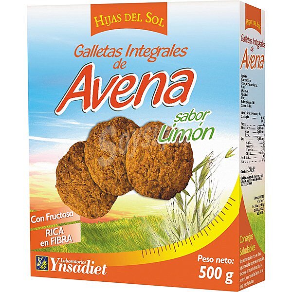 Galletas integrales de avena sabor limón