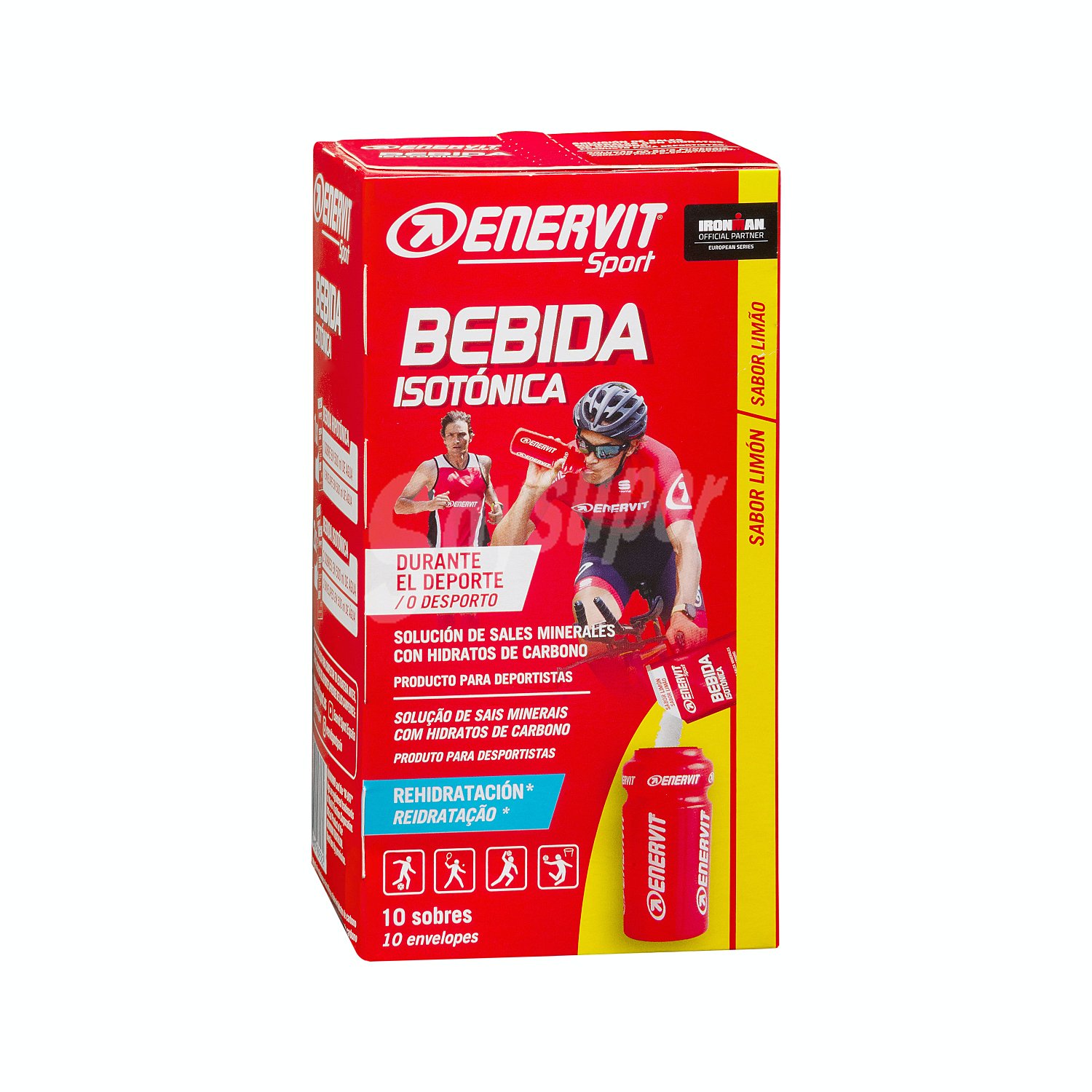 Bebida isotónica soluble sabor limón para deportistas (en sobres)