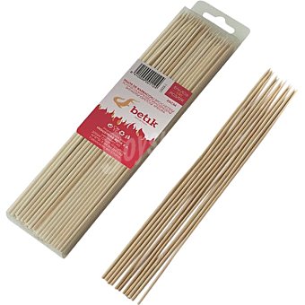 Palillos para barbacoa de bambú 25 cm envase 100 unidades