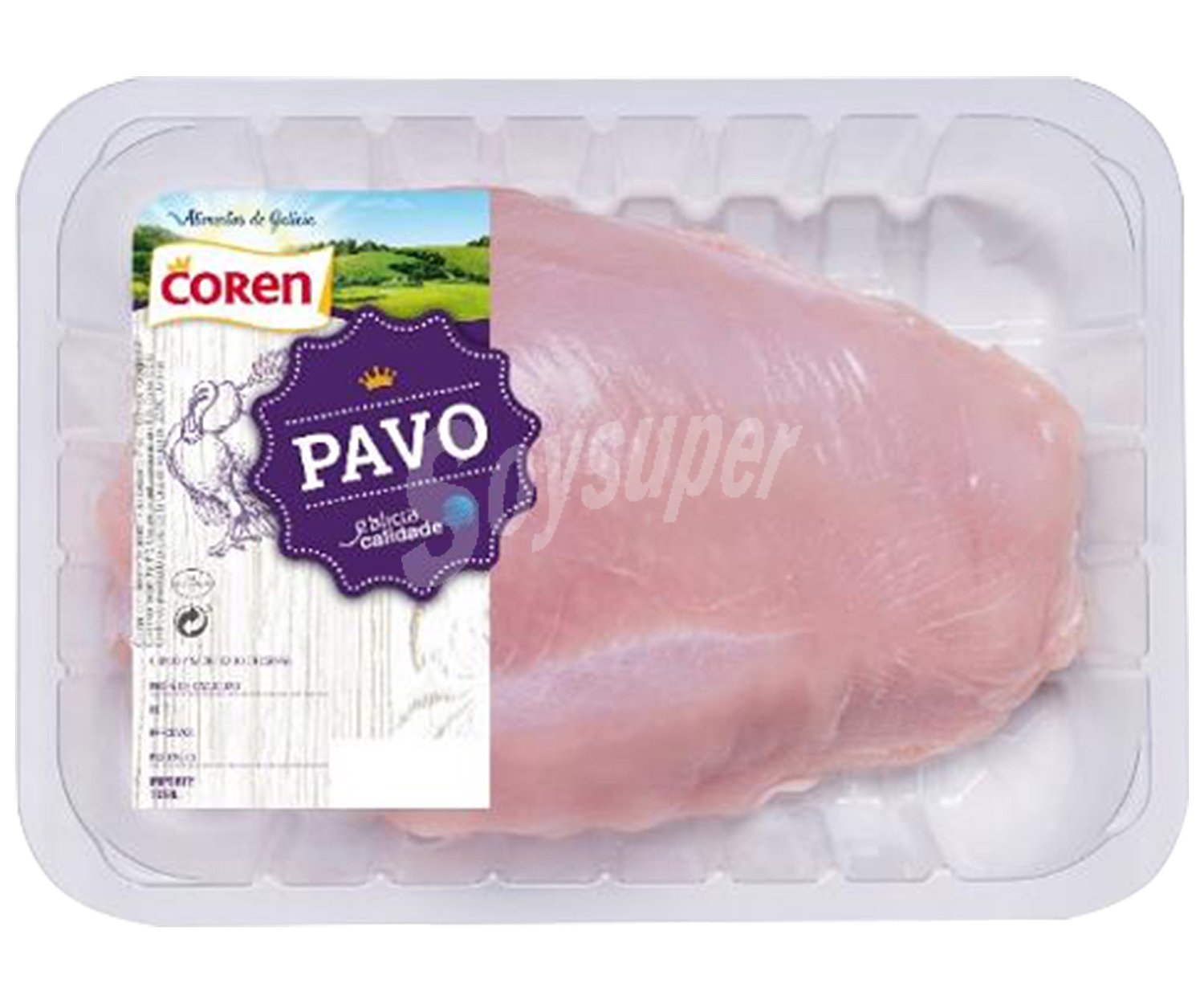 Bandeja de pechuga de pavo entera