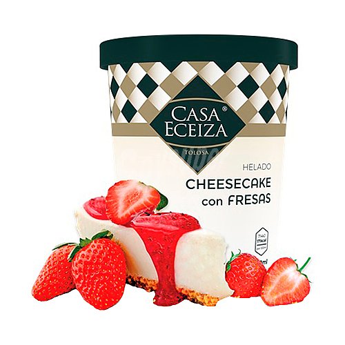 Casa eceiza Tarrina de helado de cheesecake con coulis de fresa casa eceiza