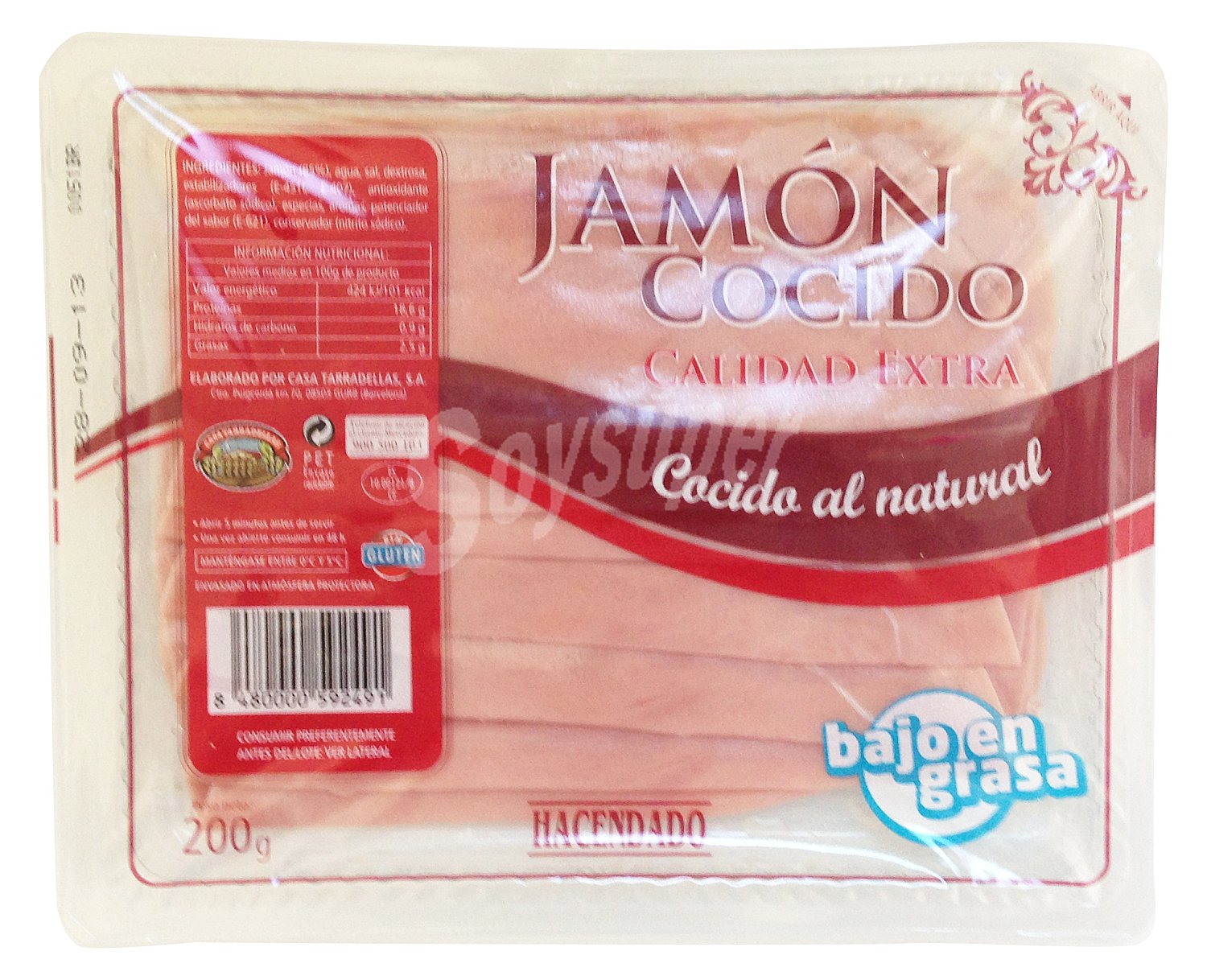 Jamón cocido extra lonchas