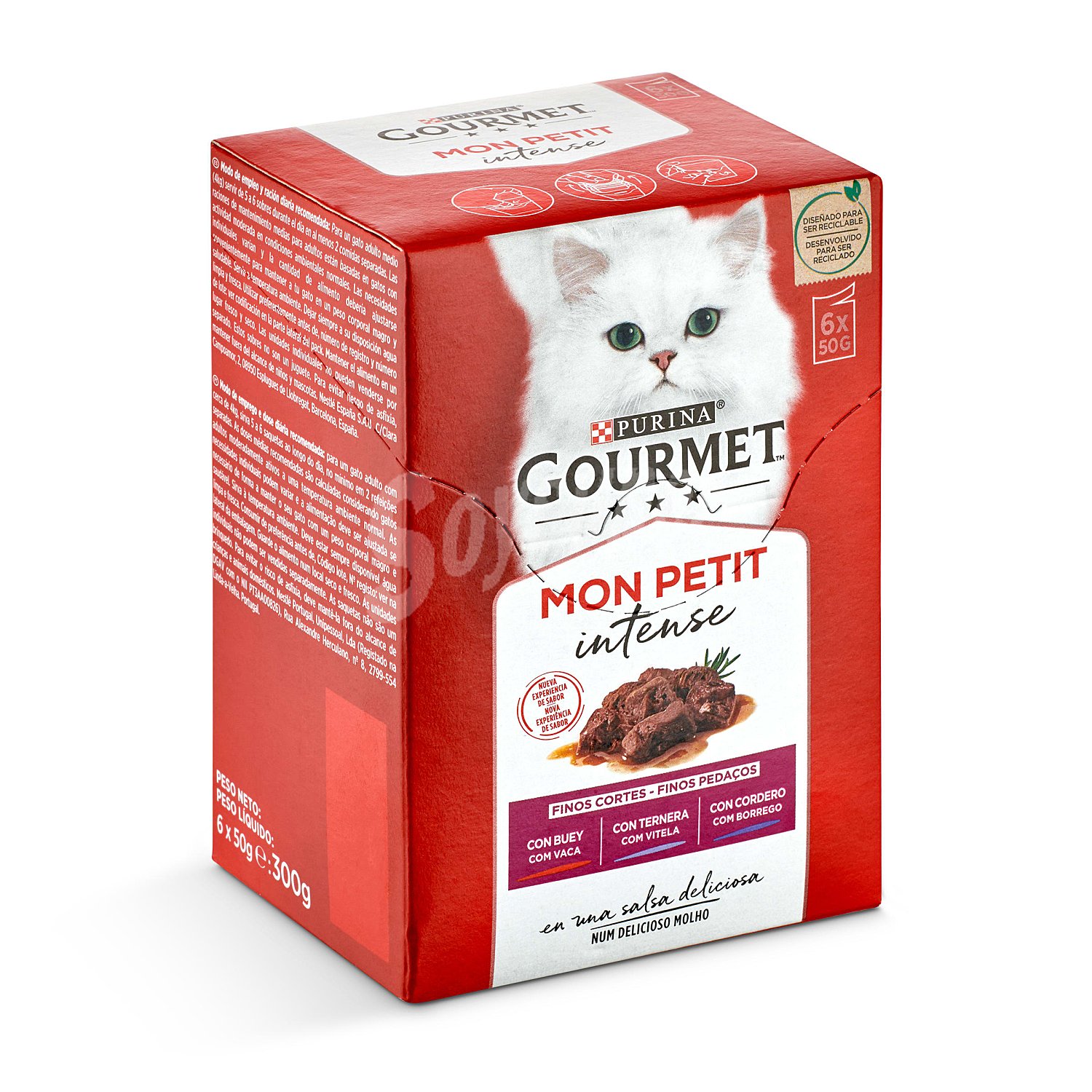 Comida húmeda de buey, ternera y cordero para gato Purina Gourmet Mon Petit