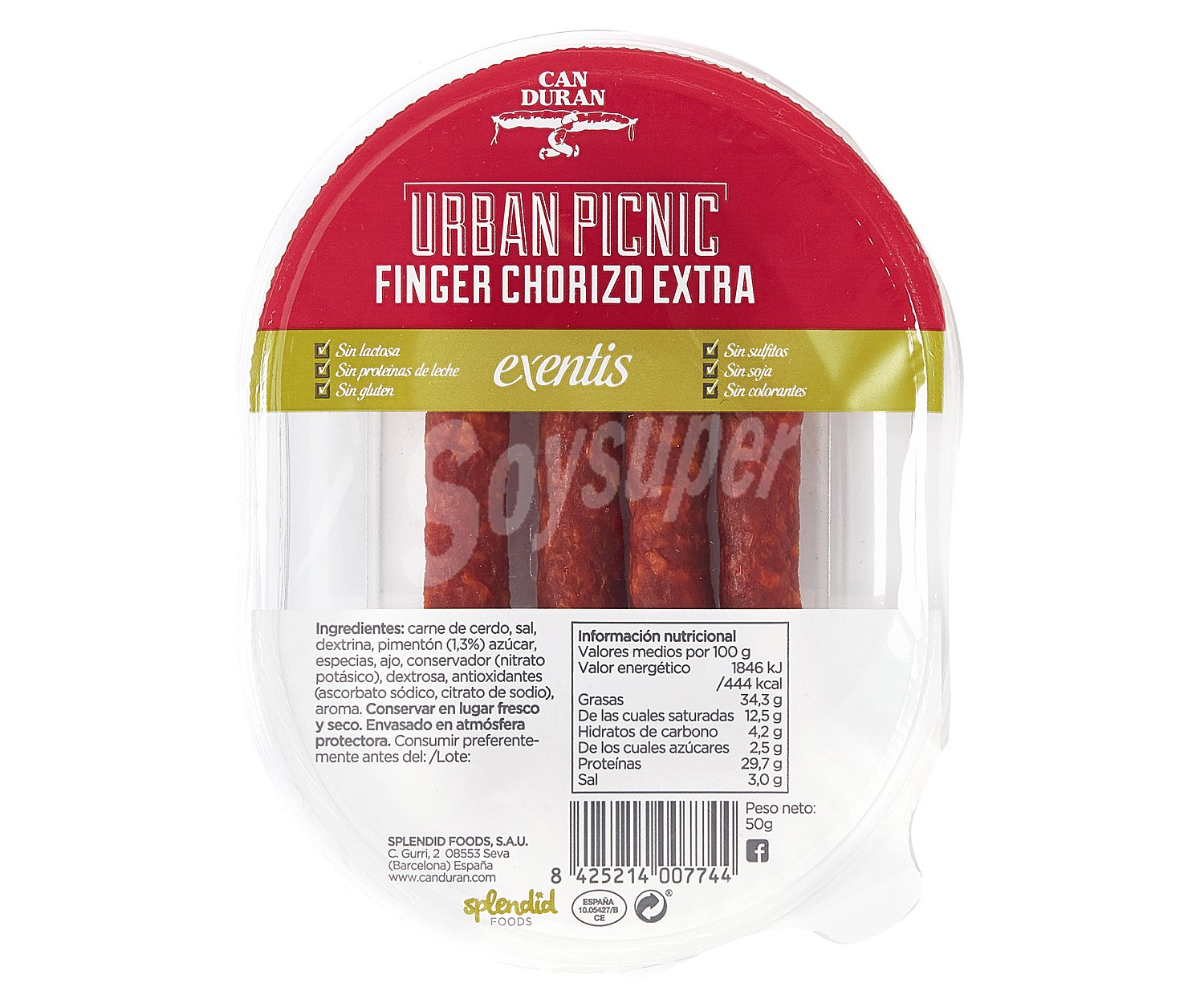 Mini chorizos de categoría extra, ideales cono snacks urban picnic exentis