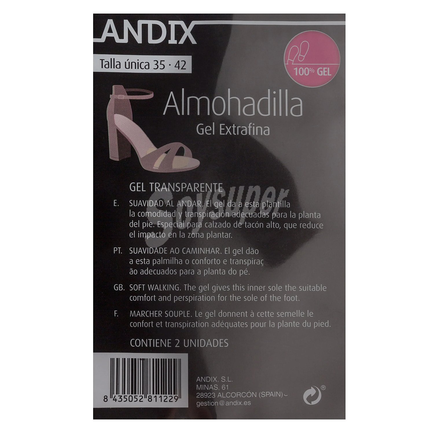 Almohadilla gel antideslizante talla única 35-42