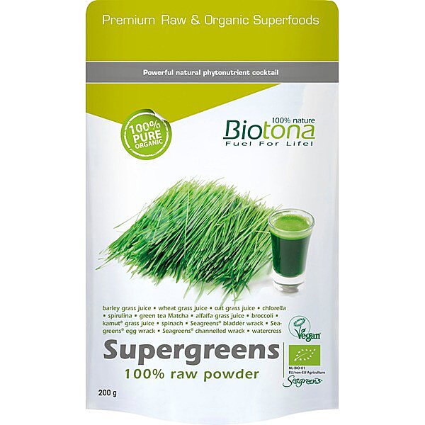 Jugo de plantas frescas en polvo depurativo Bio Supergreens 