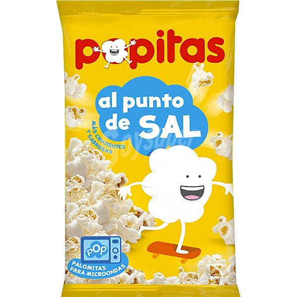 Palomitas de maíz de sabor natural con sal para microondas