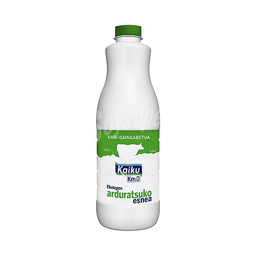 Kaiku Leche semidesnatada de vaca, de producción sostenible kaiku Km 0 .leche semidesnatada kaiku 1.5 L