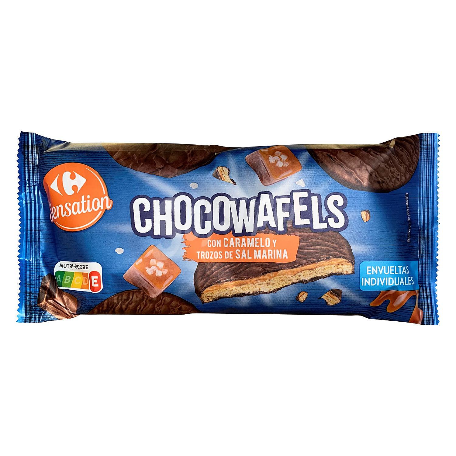 Galletas chocowafels con caramelo y sal marina Carrefour