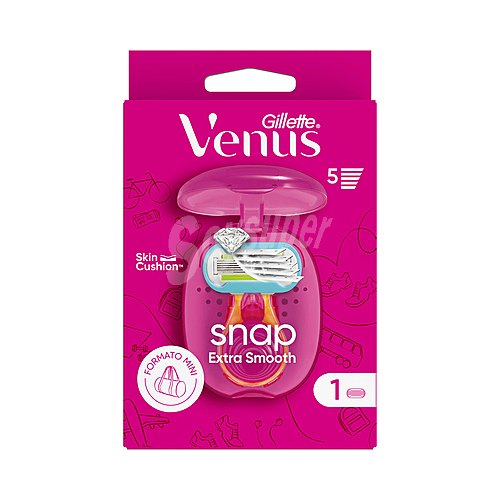 Venus Maquinilla para deplicación femenina, con estuche y formato viaje venus Snap extra smooth de Gillette