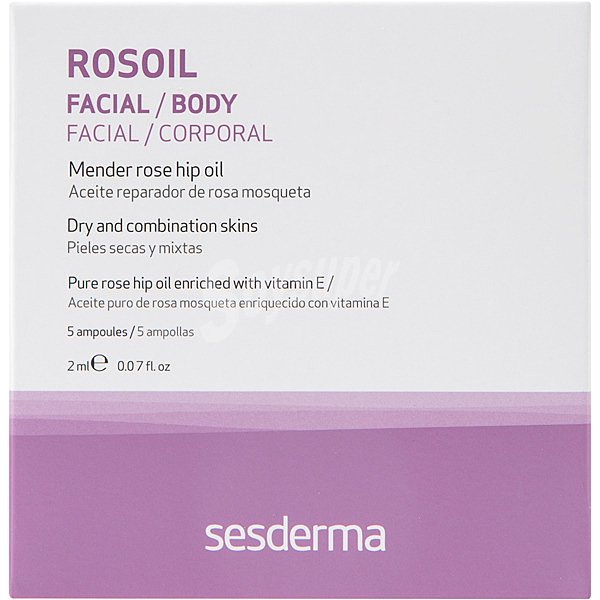 Rosoil aceite reparador de rosa mosqueta caja 5 ampollas