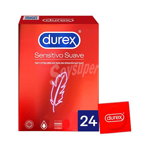 Durex Preservativos finos y extralubricados, para una sensación más suave durex Sensitivo suave